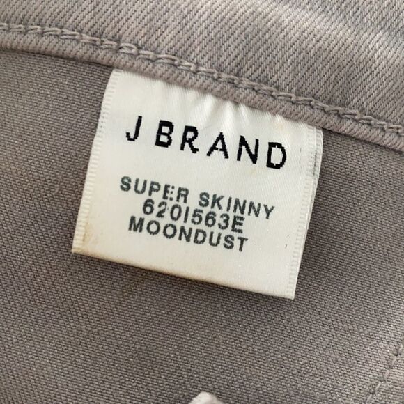 Sz 26 J Brand for Neiman Marcus silver metallic super skinny jeans - Picture 10 of 11